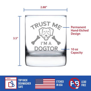 Dogtor Whiskey Rocks Glass - Veterinarians Gifts and Decor