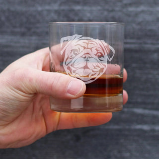 Pug Whiskey Rocks Glass - Pug Dog Gifts and Decor