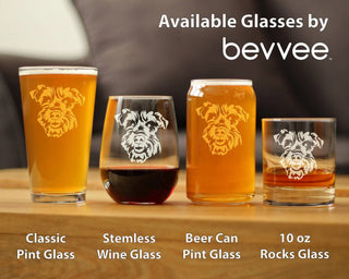 Schnauzer Face Whiskey Rocks Glass - Schnauzer Dog Gifts