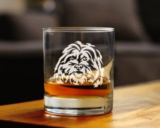 Shih Tzu Face Whiskey Rocks Glass - Shih Tzu Dog Gifts