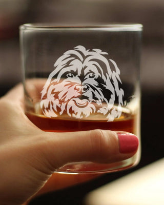 Shih Tzu Face Whiskey Rocks Glass - Shih Tzu Dog Gifts