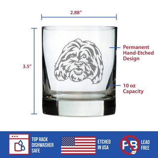 Shih Tzu Face Whiskey Rocks Glass - Shih Tzu Dog Gifts