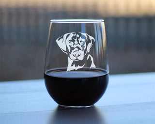 Labrador Face Stemless Wine Glass - Black Lab Dog Gifts