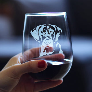 Labrador Face Stemless Wine Glass - Black Lab Dog Gifts