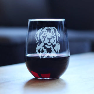 Golden Retriever Face Stemless Wine Glass - Dog Gifts