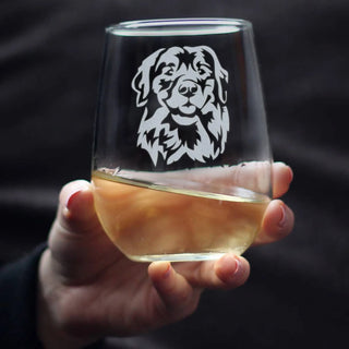 Golden Retriever Face Stemless Wine Glass - Dog Gifts