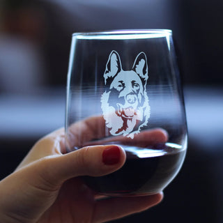 German Shepherd Stemless Wine Glass - Dog Gifts