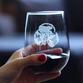Poodle Happy Face Stemless Wine Glass - Poodle Dog Gifts