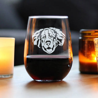 Bernese Mountain Dog Stemless Wine Glass - Dog Gifts