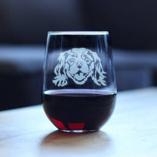 Cavalier King Charles Spaniel Stemless Wine Glass Dog Gifts