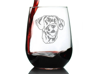 Great Dane Face Stemless Wine Glass - Great Dane Gifts