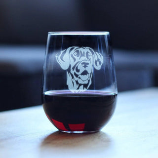 Great Dane Face Stemless Wine Glass - Great Dane Gifts