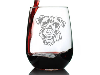 Schnauzer Face Stemless Wine Glass - Schnauzer Dog Gifts