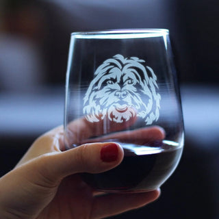 Shih Tzu Face Stemless Wine Glass - Shih Tzu Dog Gifts