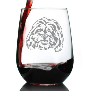 Shih Tzu Face Stemless Wine Glass - Shih Tzu Dog Gifts