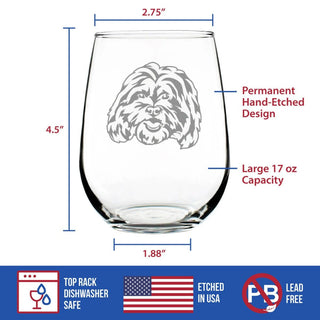 Shih Tzu Face Stemless Wine Glass - Shih Tzu Dog Gifts