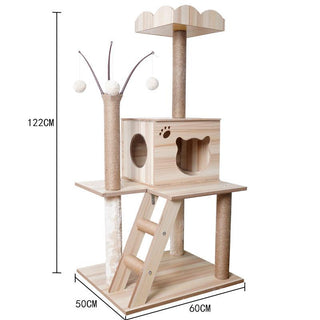 Space Capsule Cat Crawl Nest With Scratching Board - Wooden Pet Toy And Supplies-15