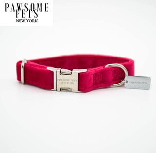 SMALL SIZE DOG & CAT COLLAR - RED VELVET-0