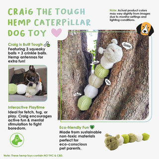 Craig Tough Hemp Caterpillar Pet Toy