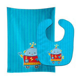 Robot Baby Bib & Burp Cloth