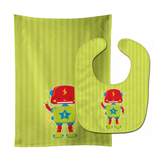 Robot Baby Bib & Burp Cloth