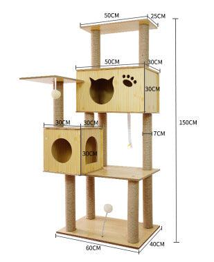 Space Capsule Cat Crawl Nest With Scratching Board - Wooden Pet Toy And Supplies-3