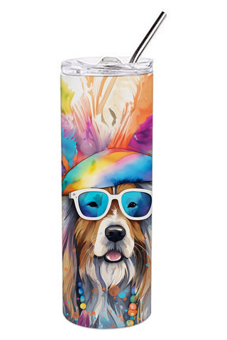 Bearded Collie Hippie Dawg Stainless Steel Skinny Tumbler-3