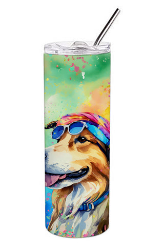Collie Hippie Dawg Stainless Steel Skinny Tumbler-3
