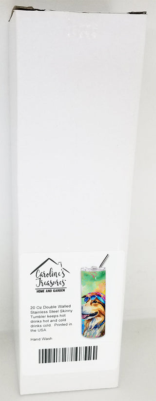 Collie Hippie Dawg Stainless Steel Skinny Tumbler-4