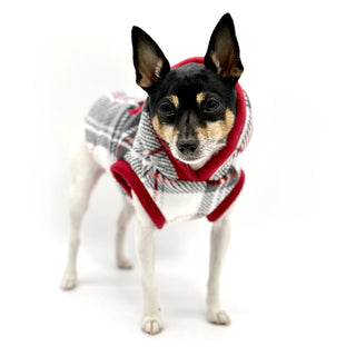 "Snowy Roads" Luxe Fleece Blanket Hoodie in Lodge Plaid-2