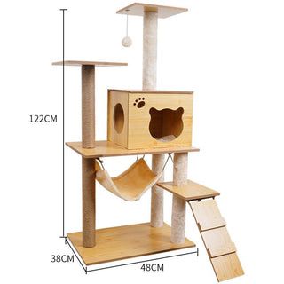 Space Capsule Cat Crawl Nest With Scratching Board - Wooden Pet Toy And Supplies-6