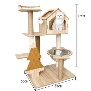 Space Capsule Cat Crawl Nest With Scratching Board - Wooden Pet Toy And Supplies-26
