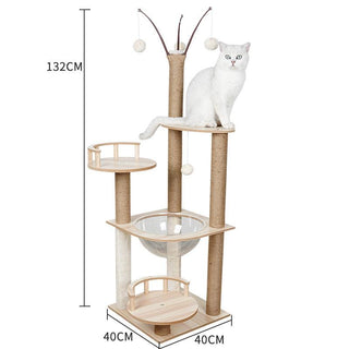Space Capsule Cat Crawl Nest With Scratching Board - Wooden Pet Toy And Supplies-8