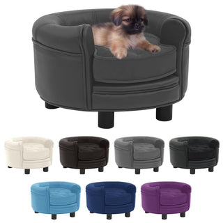 vidaXL Dog Sofa Puppy Couch Bed with Washable Cover Plush and Faux Leather-4